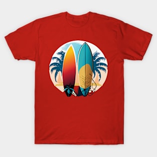 retro surfing art T-Shirt